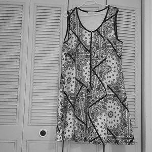 Black and White Print Skater Dress